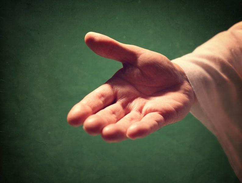 Jesus hand reaching out